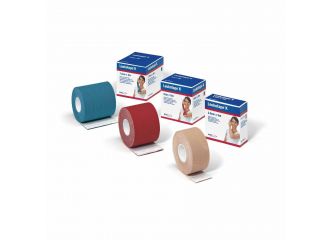 Benda adesiva leukotape k per taping fisioterapico larghezza 2,5 cm lunghezza 5 m colore blu in rotolo